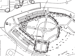 CAD drawing of a cemetery plan