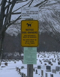 Cemetery posted regulations